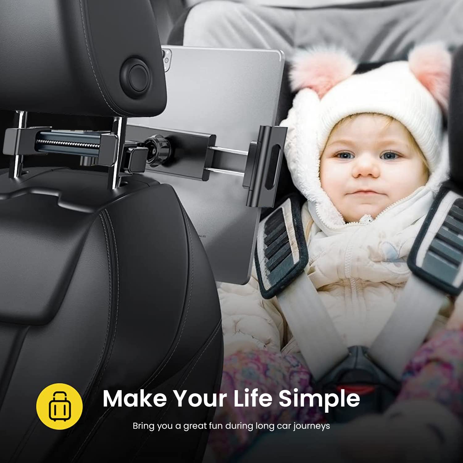 STHIRA Tablet Holder for Car, Car Headrest Holder Tab Holder iPad Holder for Car, Adjustable 360° Rotate Car Back Seat Headrest Tablet Holder & Smartphone Mount for iPad/Samsung/Tabs/Lenovo 4.7 STHIRA Tablet Holder for Car, Car Headrest Holder Tab Holder iPad Holder for Car, Adjustable 360° Rotate Car Back Seat Headrest Tablet Holder & Smartphone Mount for iPad/Samsung/Tabs/Lenovo 4.7